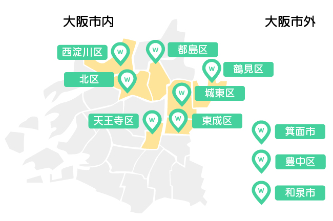 大阪エリア地図